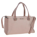 Miu Miu Vitterodino Hand Bag Leather 2way Pink Silver Auth 200774V-1