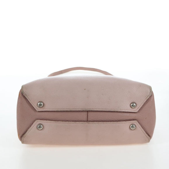Miu Miu Vitterodino Hand Bag Leather 2way Pink Silver Auth 200774V