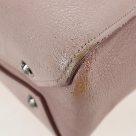Miu Miu Vitterodino Hand Bag Leather 2way Pink Silver Auth 200774V