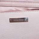 Miu Miu Vitterodino Hand Bag Leather 2way Pink Silver Auth 200774V-27