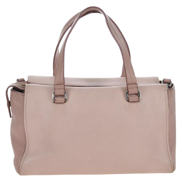 Miu Miu Vitterodino Hand Bag Leather 2way Pink Silver Auth 200774V
