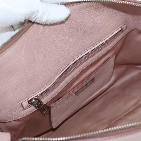 Miu Miu Vitterodino Hand Bag Leather 2way Pink Silver Auth 200774V