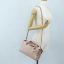Miu Miu Vitterodino Hand Bag Leather 2way Pink Silver Auth 200774V-35