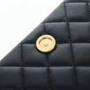 CHANEL Matelasse Chain Shoulder Bag Lamb Skin Black Gold CC Auth 200775SM-19