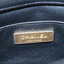 CHANEL Matelasse Chain Shoulder Bag Lamb Skin Black Gold CC Auth 200775SM-20