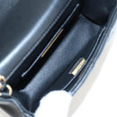 CHANEL Matelasse Chain Shoulder Bag Lamb Skin Black Gold CC Auth 200775SM-21