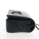 CHANEL Matelasse Chain Shoulder Bag Lamb Skin Black Gold CC Auth 200775SM-5