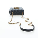 CHANEL Matelasse Chain Shoulder Bag Lamb Skin Black Gold CC Auth 200775SM-7