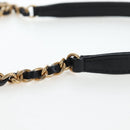 CHANEL Matelasse Chain Shoulder Bag Lamb Skin Black Gold CC Auth 200775SM-9