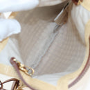 Miu Miu Ivy Hand Bag Canvas 2way Beige Gold Auth 200777SAM-11