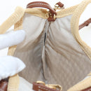 Miu Miu Ivy Hand Bag Canvas 2way Beige Gold Auth 200777SAM-22