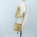 Miu Miu Ivy Hand Bag Canvas 2way Beige Gold Auth 200777SAM-29