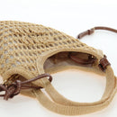 Miu Miu Ivy Hand Bag Canvas 2way Beige Gold Auth 200777SAM-6
