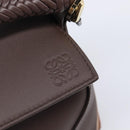 LOEWE Puzzle Bag Small Leather 2way Brown Gold Auth 200778SAM-21