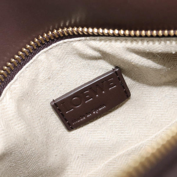 LOEWE Puzzle Bag Small Leather 2way Brown Gold Auth 200778SAM
