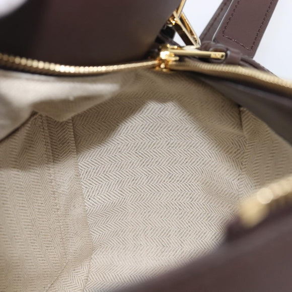 LOEWE Puzzle Bag Small Leather 2way Brown Gold Auth 200778SAM