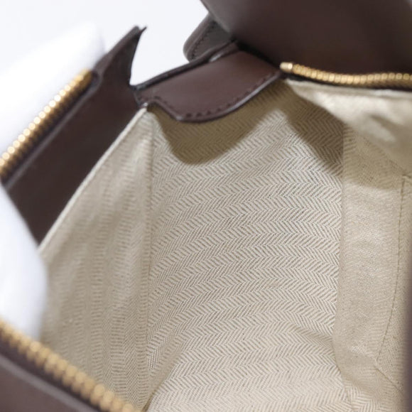 LOEWE Puzzle Bag Small Leather 2way Brown Gold Auth 200778SAM