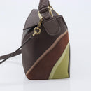 LOEWE Puzzle Bag Small Leather 2way Brown Gold Auth 200778SAM-3