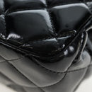 CHANEL Big Matelasse 30 Chain Bag Patent leather Black Silver CC Auth 200779M-18