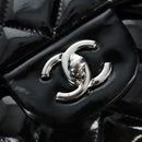 CHANEL Big Matelasse 30 Chain Bag Patent leather Black Silver CC Auth 200779M-19