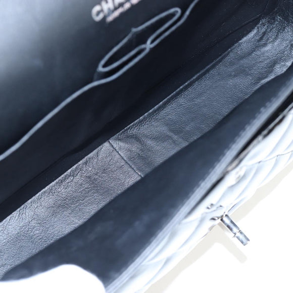 CHANEL Big Matelasse 30 Chain Bag Patent leather Black Silver CC Auth 200779M