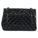 CHANEL Big Matelasse 30 Chain Bag Patent leather Black Silver CC Auth 200779M-2