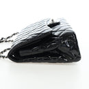 CHANEL Big Matelasse 30 Chain Bag Patent leather Black Silver CC Auth 200779M-3