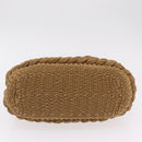 CHANEL Chain Shoulder Bag Raffia 2way Beige Gold CC Auth 200780SAM-10