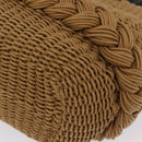 CHANEL Chain Shoulder Bag Raffia 2way Beige Gold CC Auth 200780SAM-12