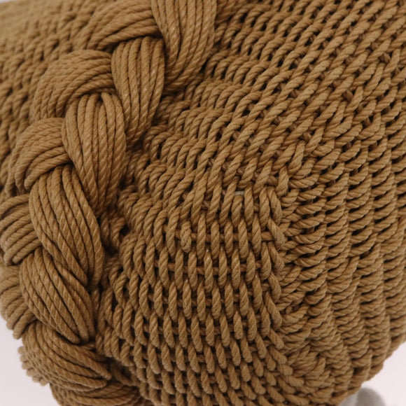 CHANEL Chain Shoulder Bag Raffia 2way Beige Gold CC Auth 200780SAM