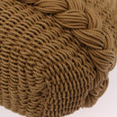 CHANEL Chain Shoulder Bag Raffia 2way Beige Gold CC Auth 200780SAM-14