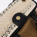 CHANEL Chain Shoulder Bag Raffia 2way Beige Gold CC Auth 200780SAM-16