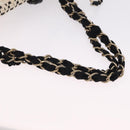 CHANEL Chain Shoulder Bag Raffia 2way Beige Gold CC Auth 200780SAM-8