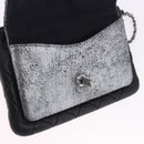 CHANEL Matelasse Chain Shoulder Bag Lamb Skin Black Silver CC Auth 200782V-21
