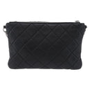 CHANEL Matelasse Chain Shoulder Bag Lamb Skin Black Silver CC Auth 200782V-2