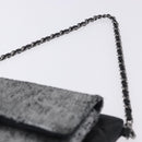 CHANEL Matelasse Chain Shoulder Bag Lamb Skin Black Silver CC Auth 200782V-8