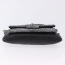 CHANEL Matelasse Chain Shoulder Bag Lamb Skin Black Silver CC Auth 200782V-5