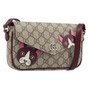 GUCCI GG Supreme Shoulder Bag PVC Beige Gold 818764 Auth 200784M-1