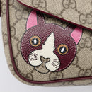 GUCCI GG Supreme Shoulder Bag PVC Beige Gold 818764 Auth 200784M-21