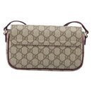 GUCCI GG Supreme Shoulder Bag PVC Beige Gold 818764 Auth 200784M-2