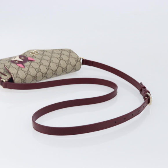 GUCCI GG Supreme Shoulder Bag PVC Beige Gold 818764 Auth 200784M