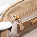 Miu Miu Matelasse Hand Bag Leather 2way Beige Gold Tone Auth 200801V-22
