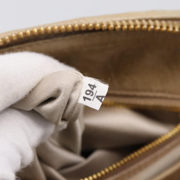 Miu Miu Matelasse Hand Bag Leather 2way Beige Gold Tone Auth 200801V