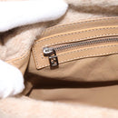 FENDI Mamma Baguette Shoulder Bag Wool Beige Silver Auth 200802V-22