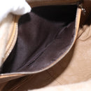 FENDI Mamma Baguette Shoulder Bag Wool Beige Silver Auth 200802V-23