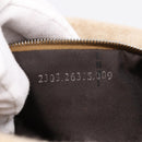 FENDI Mamma Baguette Shoulder Bag Wool Beige Silver Auth 200802V-12