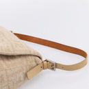 FENDI Mamma Baguette Shoulder Bag Wool Beige Silver Auth 200802V-14