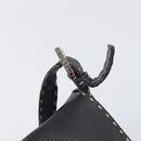 FENDI Selleria Mamma Baguette Shoulder Bag Leather Black Silver Auth 200803A-9