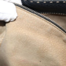 FENDI Selleria Mamma Baguette Shoulder Bag Leather Black Silver Auth 200803A-12