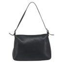 FENDI Selleria Mamma Baguette Shoulder Bag Leather Black Silver Auth 200803A-2